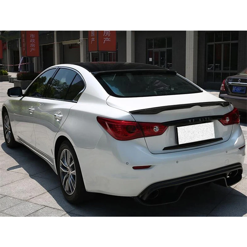 

FOR Infiniti Q50 Q50S Real Carbon Fiber Spoiler Car Trunk Rear Lip Wing Tail Fin Q50 Spoiler Auto Parts 2014-20 Sports