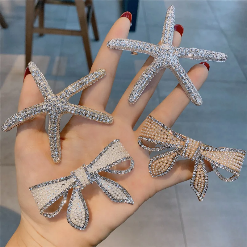 

Elegant Women Girls Hairpins Geometric Rhinestone Colored Diamond Ins Fashion Hair Accessories Children Hair Clips