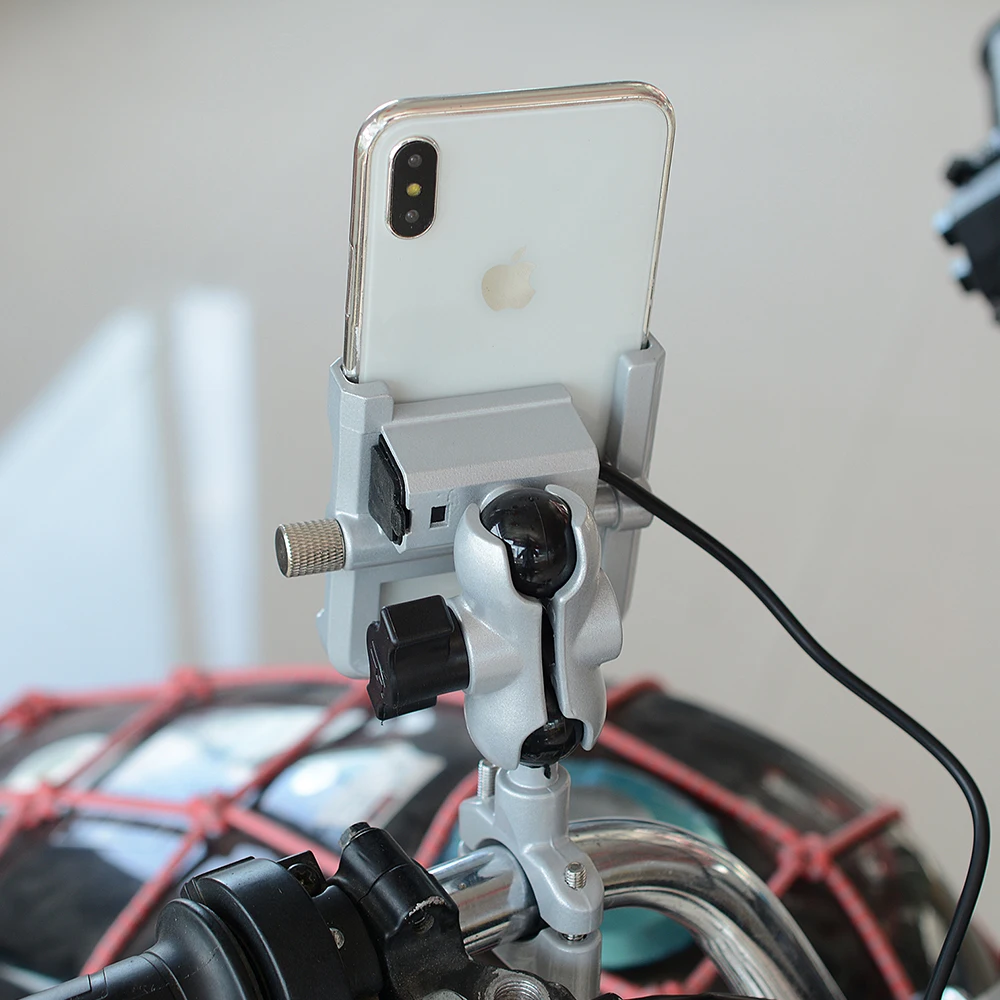 YPAY алюминиевый держатель для телефона QC3.0 quick charge Moto Руль заднего вида кронштейн Подставка для 4-6,8 дюймов крепление для мобильного телефона