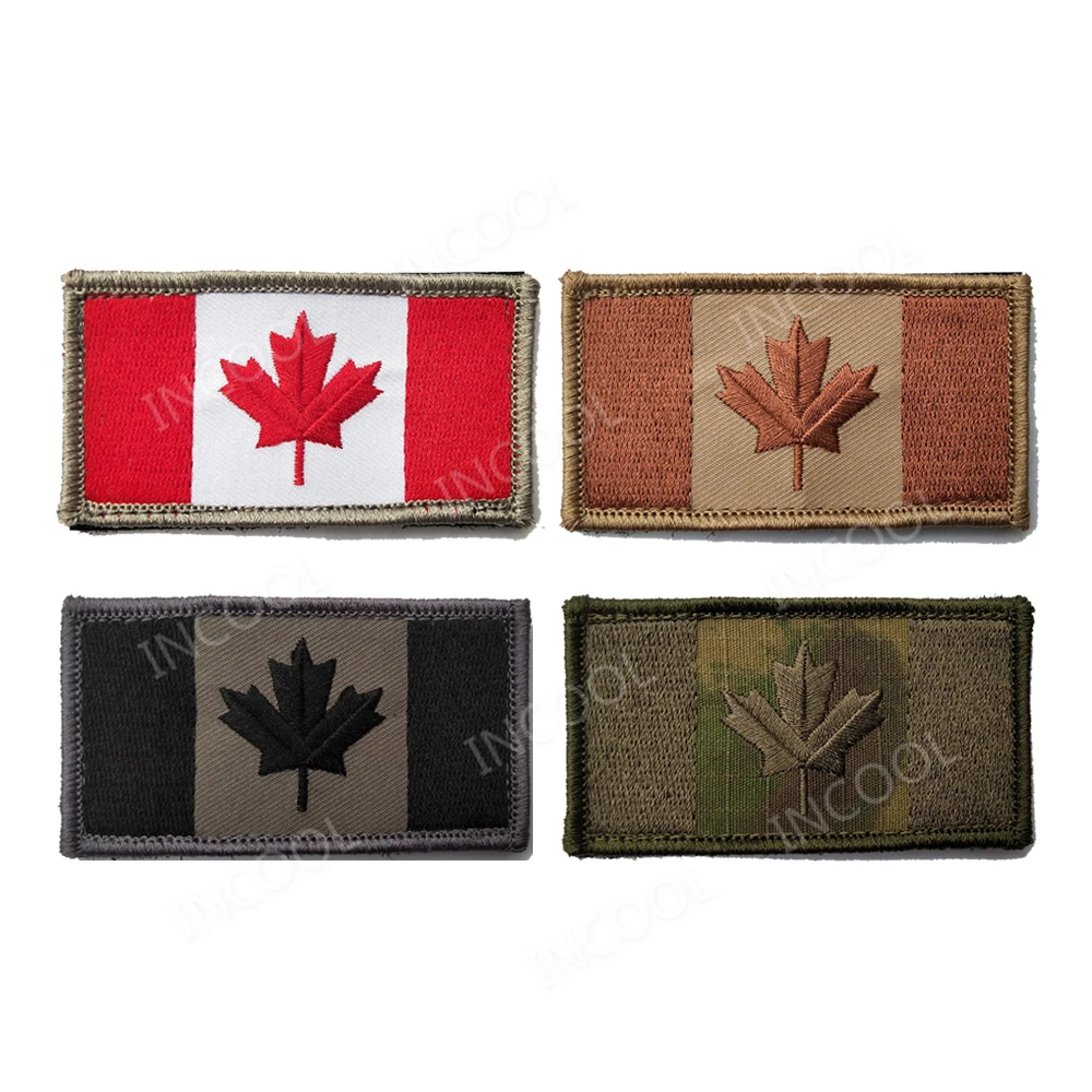 

Embroidered Patches Canada Flag Maple Leaf Canadian Flags Military Patches Tactical Emblem Appliques 3D Embroidery Badges