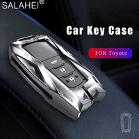 tpuzinc alloy car key case full case for toyota prius camry corolla c hr chr rav4 prado 2018 keychain protection accessories