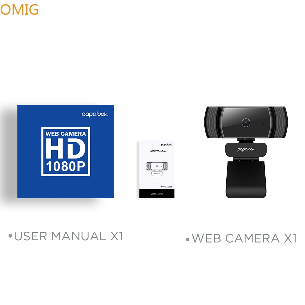 

HD 1080P Webcam, PAPALOOK AF925 Autofocus Web Camera With Microphone 5-layer Glass Len, USB Plug Webcam For Computer Mac Laptop