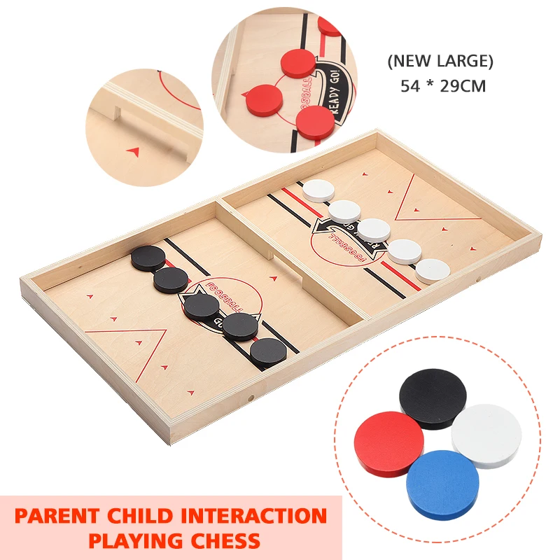 Wooden Table Hockey Toys Sling Puck Paced Party Funny Game Suitable For Family Entertainment Parent-child Interaction