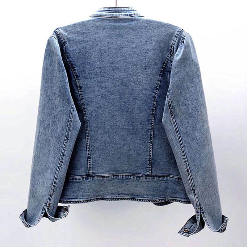 Spring 2021 New Embroidered Stretch Denim Jacket Women Short Jackets Cardigan Basic Plus Size Female Bomber Trend |