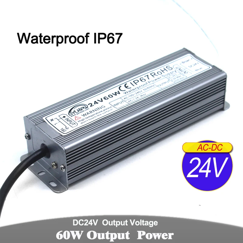 IP 67 блок питания DC12V DC24V 24 Вт 60 Вт 72 Вт 100 Вт 120 Вт 150 Вт 200 Вт 250 Вт 300 Вт 350 Вт осветительные трансформаторы ac220в для наружного SMPS
