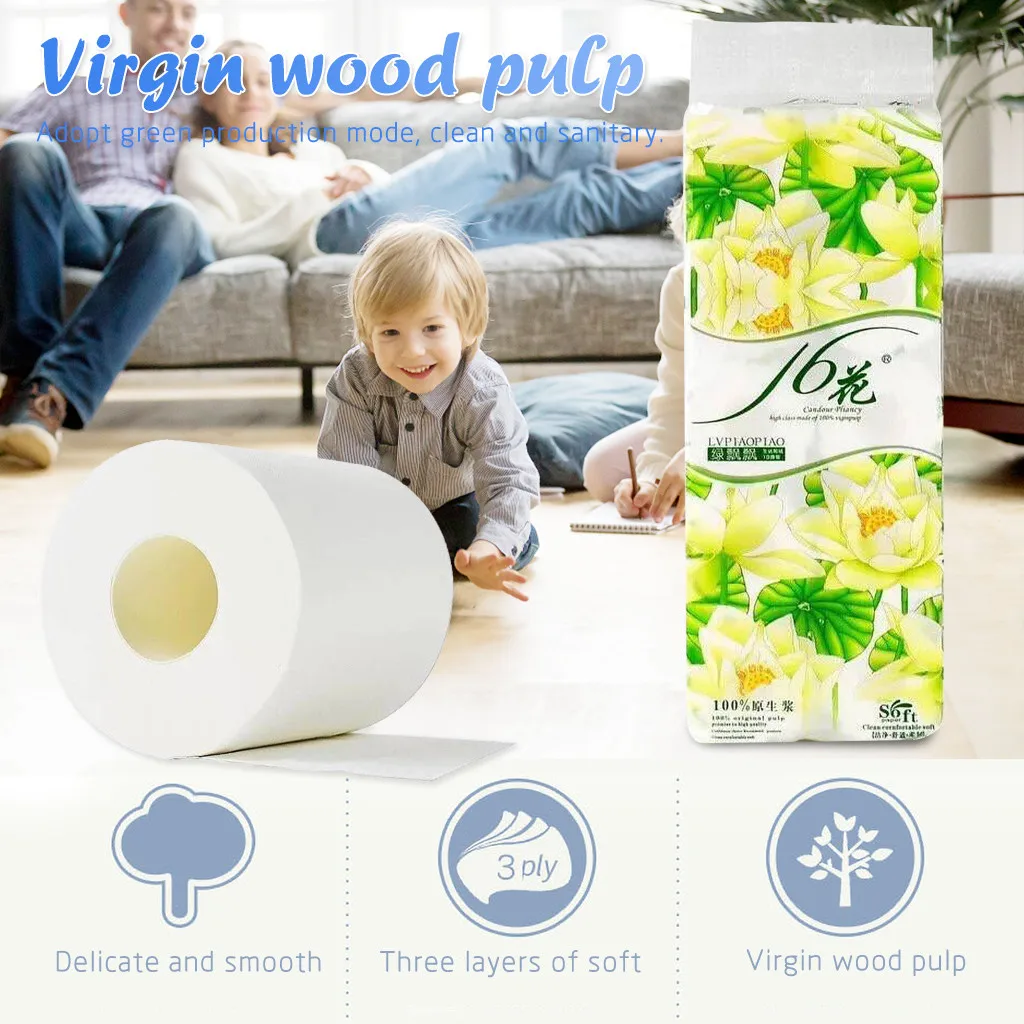 10 pcs/bag 3ply White Toilet Tissue Hollow Replacement Roll Paper Clean Prevent Flu Cleaning WC New Arrival | Красота и здоровье
