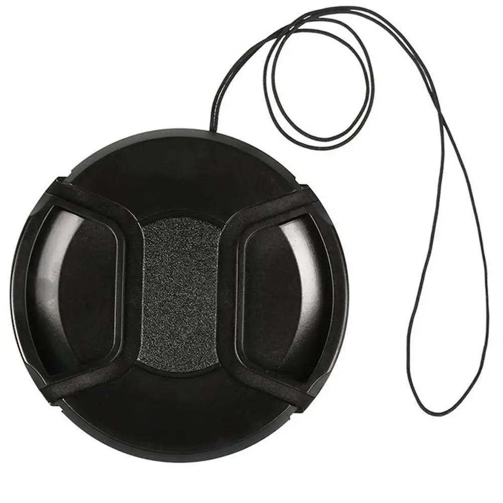 

55mm Center Pinch Snap on Front Lens Cap Cover & String Sony Nikon for Canon F5T2