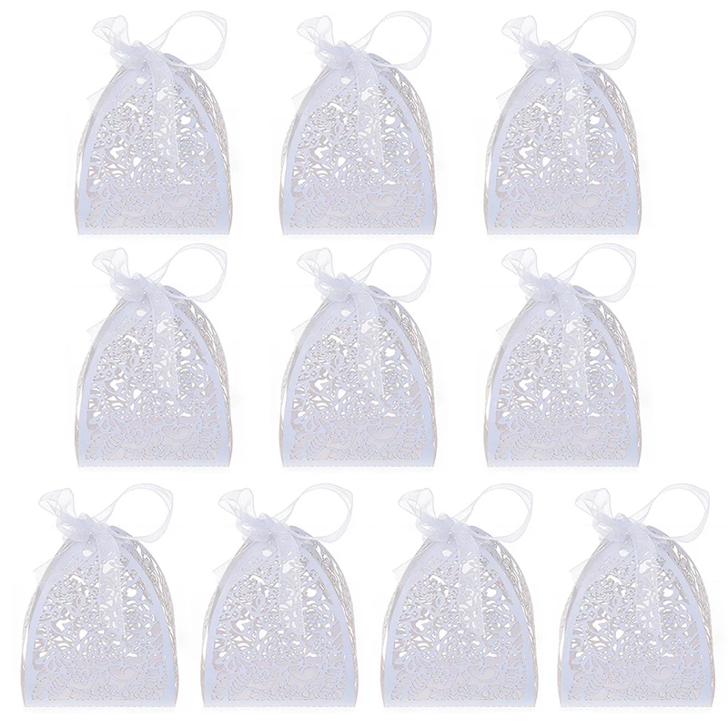 

10Pcs Laser Cut Foil Hollow Candy Box Wedding Party Birthday Present Boxes Packing Case Kitchen Sweets Cookies Cases Wholesale