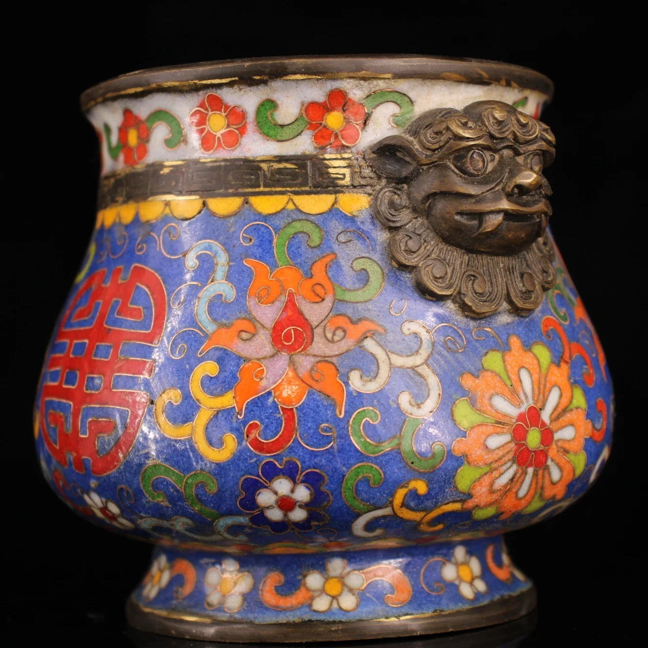 

LaoJunLu Pure Copper Cloisonne Enamel Color Incense Burner Imitation antique bronze masterpiece collection of solitary Chinese