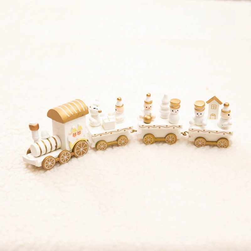 Navidad деревянный Рождественский поезд новогодняя игрушка подарок для детей Снеговик Рождественская елка украшения для домашнего праздника