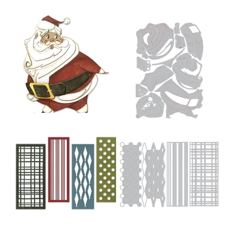 

Metal Cutting Dies Santa Claus Embossed Border Photo Album Scrapbooking Crafts Stencils for Decoration DIY Metal Hollow Cutters