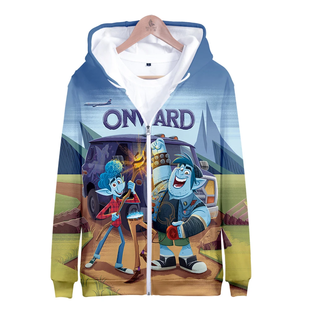 

New Find The Magic:pixar Onward Hoodie 3D Men Pocket Zipper Hoodies Sweatshirts Cartoon Anime Movie Streetwear Harajuku Casual