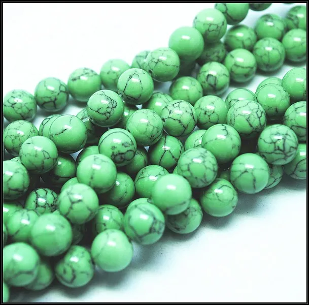 

1 String Green Turquoise Beads Stone DIY Jewelry Accessories Size 6MM 8MM 10MM 12MM Wholesale Price Free Shippings