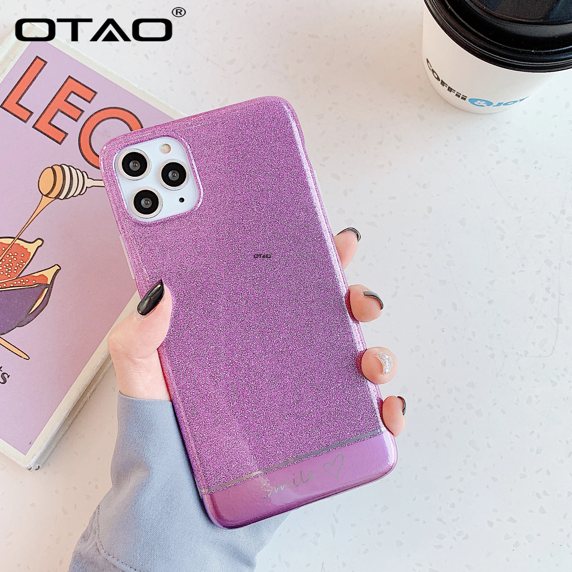OTAO блестящий чехол для iPhone 11 Pro Max 2019 из мягкого ТПУ IMD Для X XR XS 8 7 6 6s Plus |