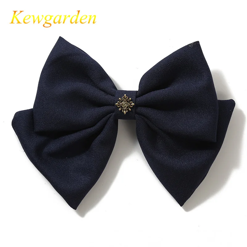 

Kewgarden New vintage children's bow hairpin girls simple solid color headwear 5pcs