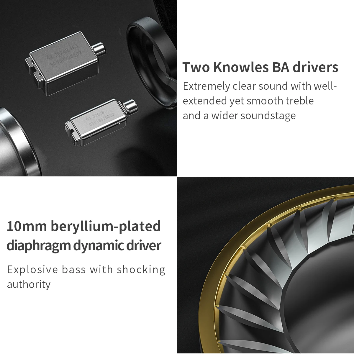 Najtaniej FiiO FH3 2BA + 1DD Knowles Beryl-plated Dynamiczny Hybrydowy Sterownik Słuchawki Douszne IEM S.TURBO Akustyczna Konstrukcja Etui Ze Stopu MMCX