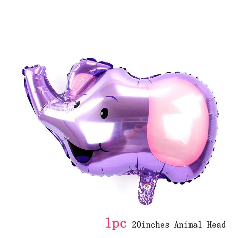 20in perple Elephant Лесные гелиевые шары в форме животных для дня рождения принадлежности лиса Ежик белка енот воздушный шар из фольги Детские вечерние принадлежности - Цвет: 20in perple Elephant