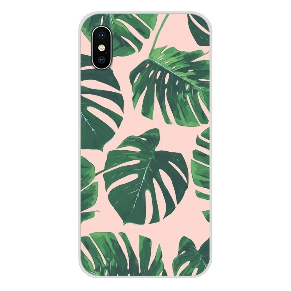 Зеленый лист Monstera для Samsung Galaxy S2 S3 S4 S5 Mini S6 S7 Edge S8 S9 S10E Lite Plus Аксессуары чехлы