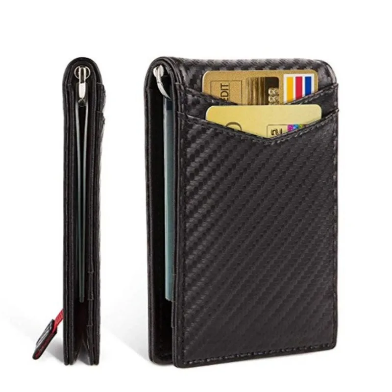 Новый мужской повседневный кошелек из углеродного волокна натяжная сумка