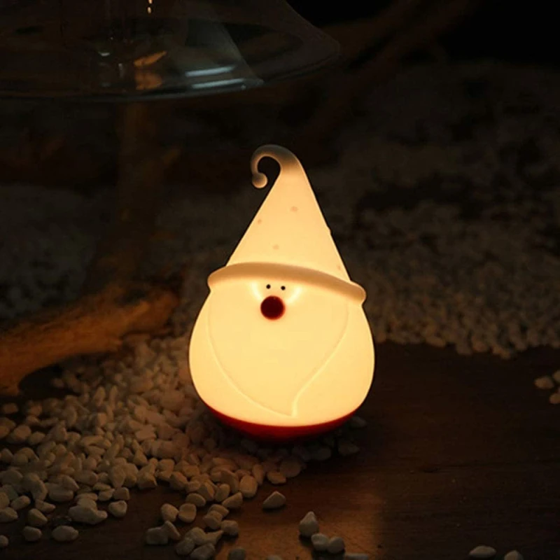 

USB Night Light Silicone Santa Claus Ambient Light Garden Party Decor Santa Claus Table Lamp Ambient Light For Kids Bedroom