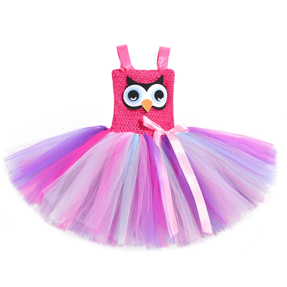 Детское платье-пачка с рисунком совы 1-14 дюймов | Мать и ребенок