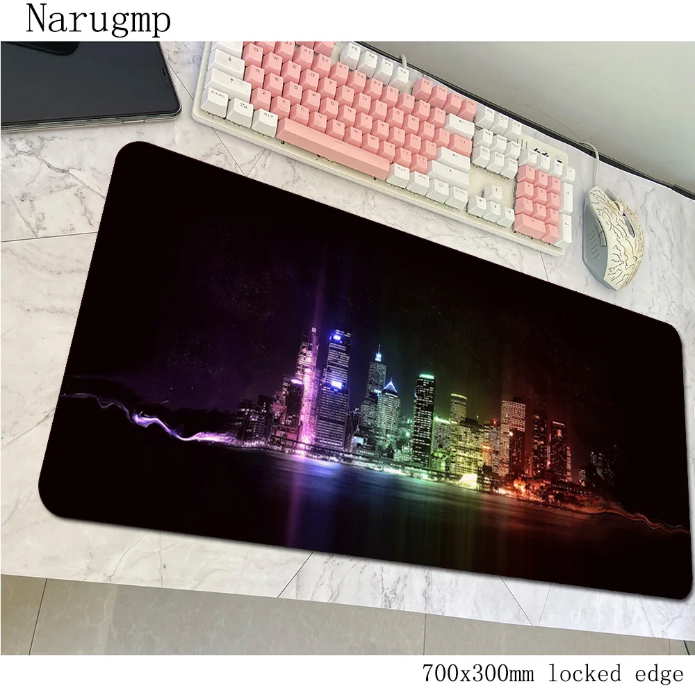 

cities mouse pad gamer Aestheticism mousepad 700x300x4mm rubber desk mat Indie Pop gaming accessories pc keyboard mats oversized