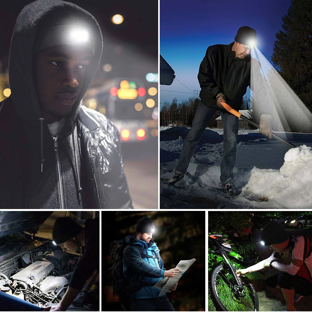 Рождественские подарки сохраняют тепло Шапка бини со светодиодной подсветкой