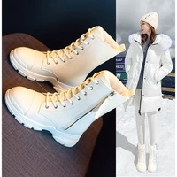 fashion womens boots 2021 winter new thick soled comfortable casual boots round head solid color side zipper martin boots women