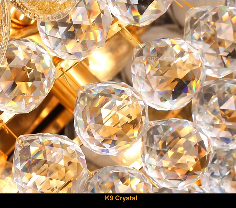 Современная Люстра потолочная светодиодная для гостиной спальни столовой K9 Gold