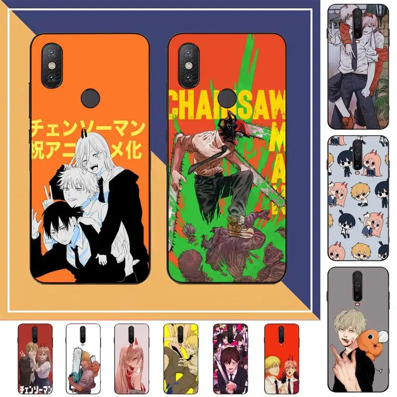 

FHNBLJ Japan Cartoon Anime Chainsaw Man Phone Case for Redmi Note 8 7 9 4 6 pro max T X 5A 3 10 lite pro