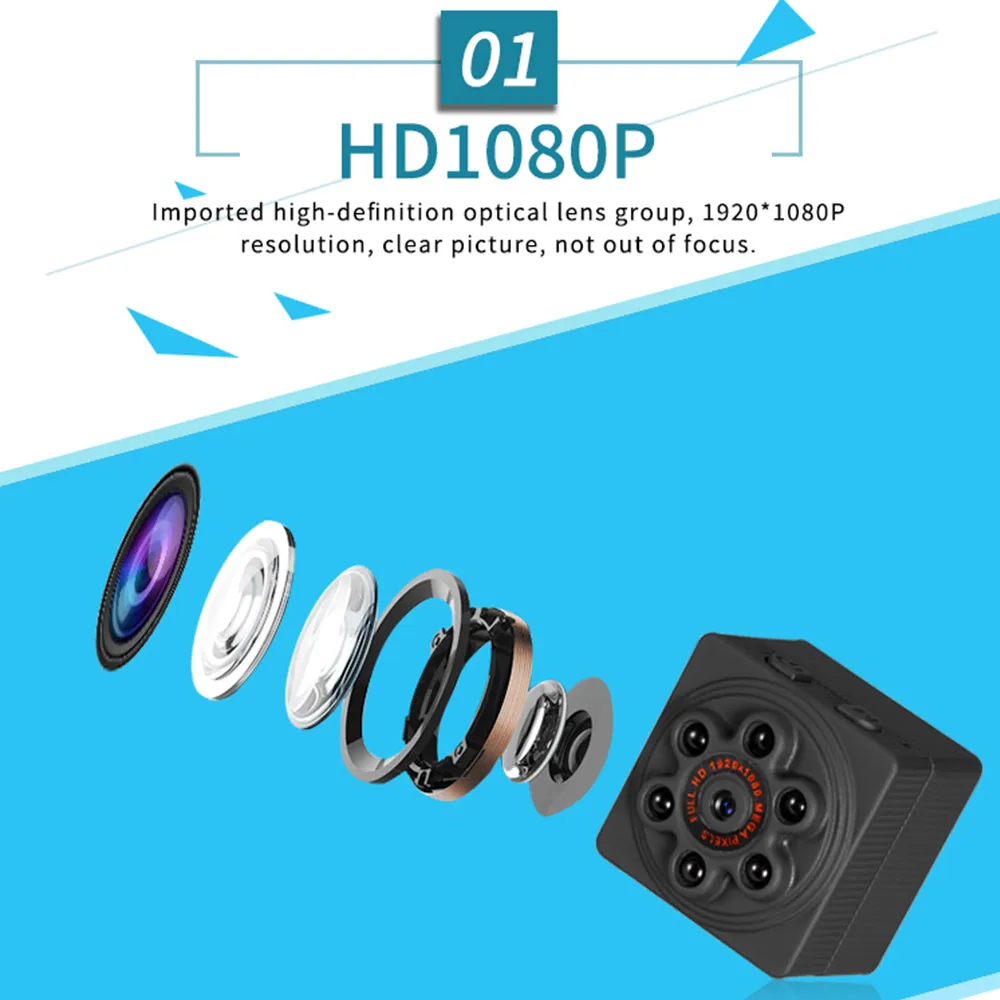 BORUIT мини камера HD 1080P сенсор ночное видение видеокамера движения DVR микро Спорт DV