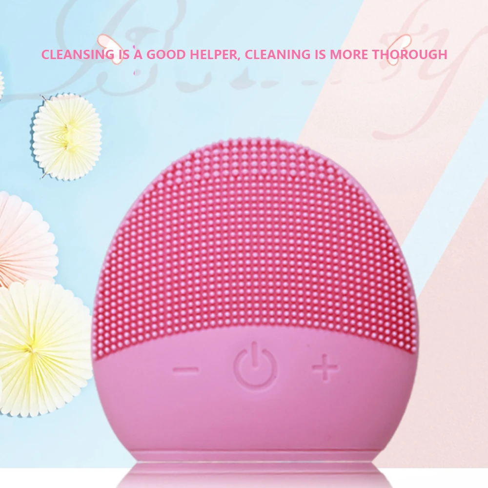 Electric Facial Cleansing Brush Mini Skin Scrubber Pore Dirts Cleanse Anti Wrinkle Silicone Tools | Красота и здоровье