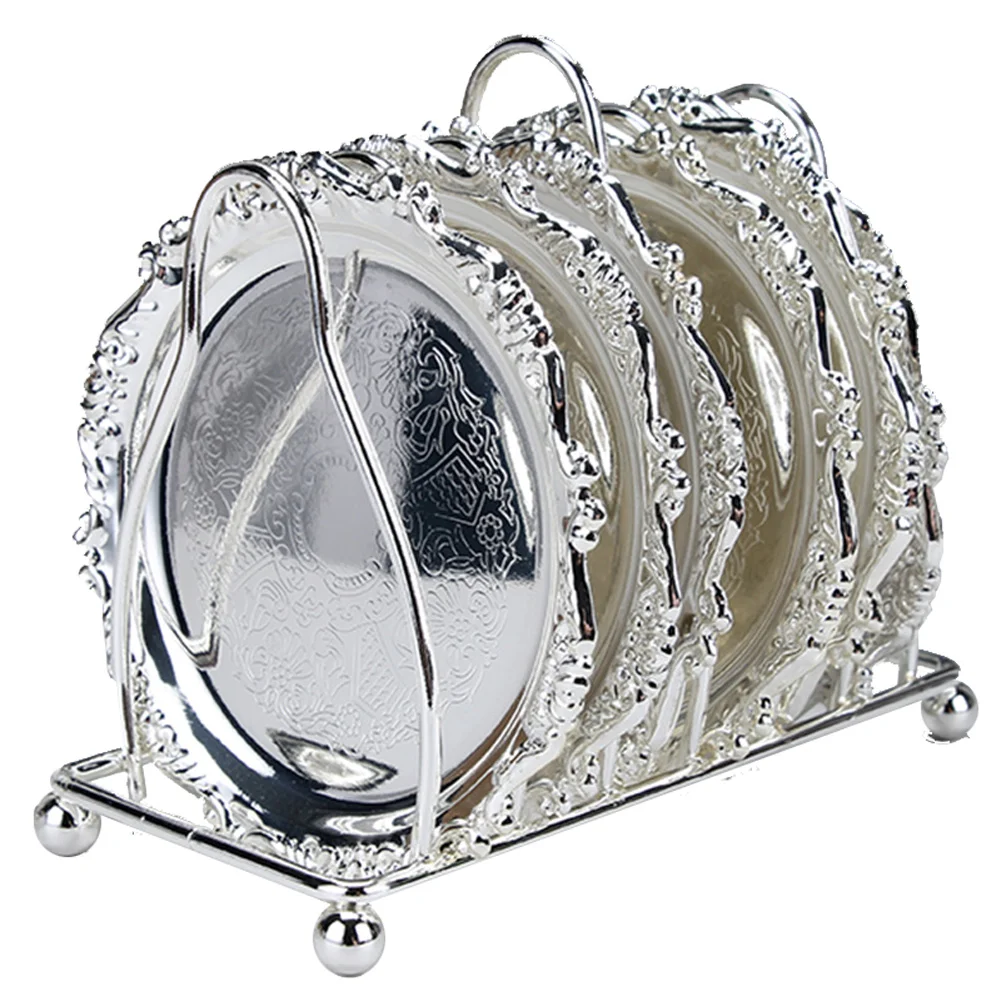 

Hot 6pcs Coffee Cup Mats Alloy Tea Coaster Insulation Pads Home Decoration Ornaments PLD