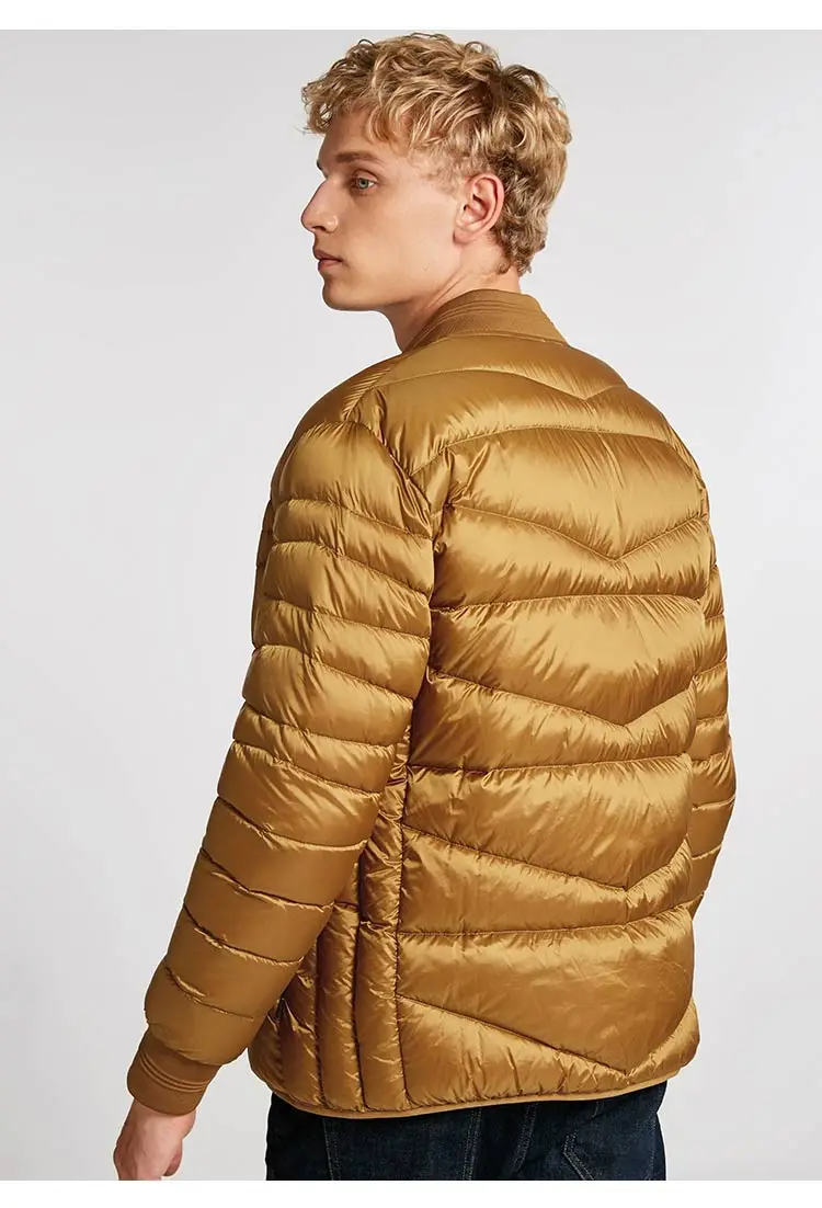 JackJones Для мужчин зимняя куртка Бейсбольным воротником короткая теплая куртка-пуховик 218412507