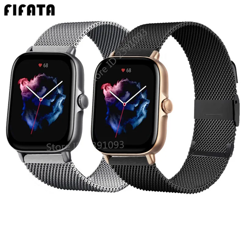 Металлический ремешок Миланская петля для Huami Amazfit GTS3 GTR3 браслет из нержавеющей