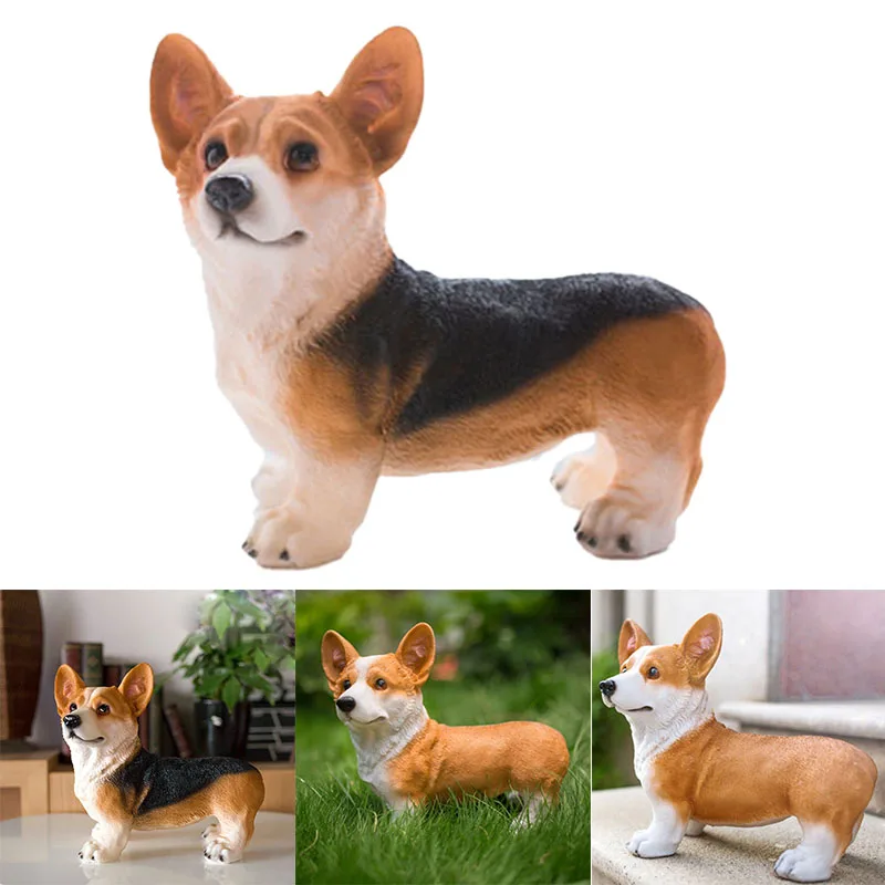 

Dog Sculptures Ornaments Resin for Home Terrace Lawn Outdoor Decoration I88