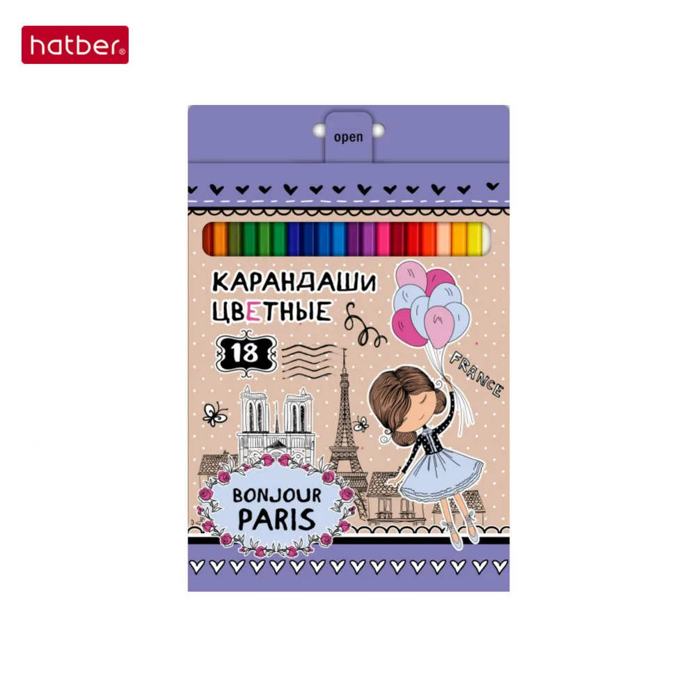 Набор цветных карандашей &quotBonjour Paris&quot | Канцтовары для офиса и дома