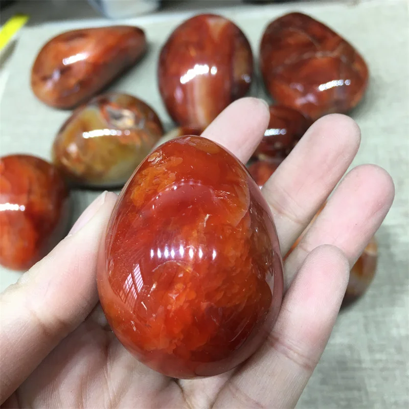 

Natural Stones Red Agate Eggs Quartz Crystal Onxy Healing Gemstones Reiki Decoration