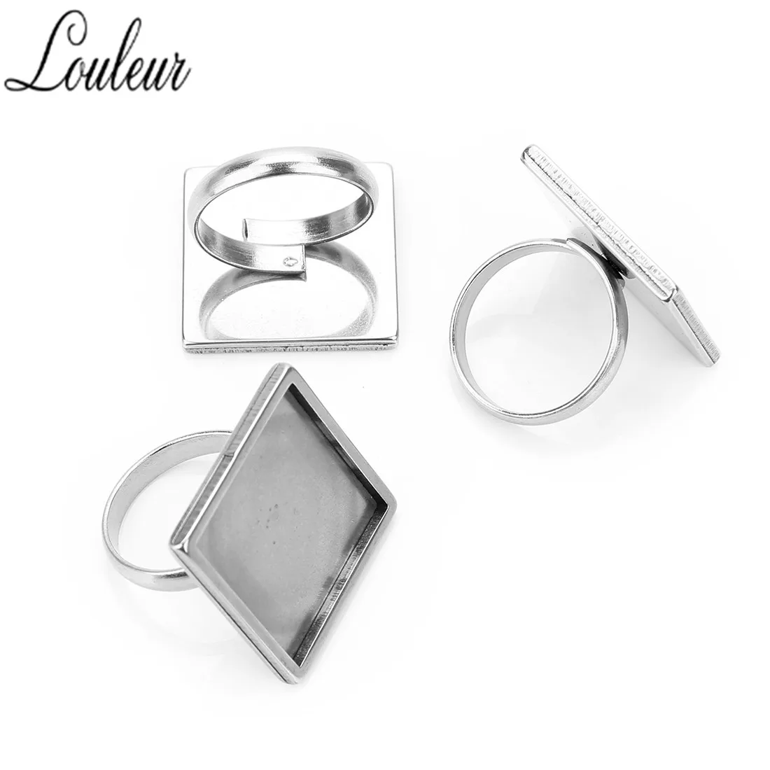 Основание для открытых колец из нержавеющей стали 2 шт./лот подходит квадратных