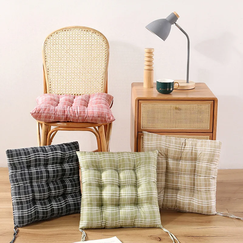 

40x40cm Home Soft Square Stripe Seat Cushion Back Cushion Tie on Chair Cushion Sofa Seat Cushion Car Pad Pillow Office Cushion