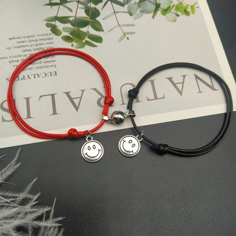 

Лидер продаж, магнитный браслет для пар, регулируемый веревочный браслет ручной работы, подходящий к бразильскому браслету, браслет с изобр...