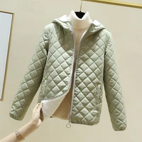 fashion womens cotton coat new winter jackets short hooded lamb down thicken warm jacket parkas parka outwear