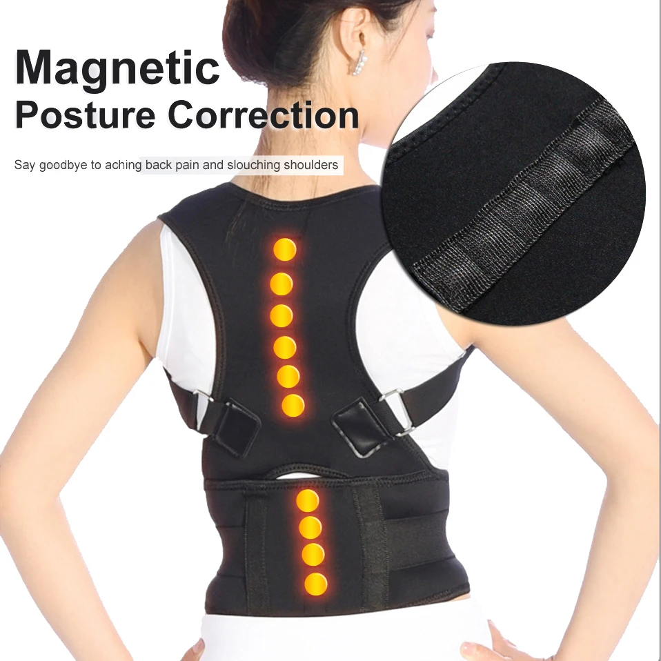 

Orthopedic Magnetic Therapy Medical Orthosis Back Brace Upper Bandage Belt Poor Posture Corrector Shoulder Spine Pain Relief Men