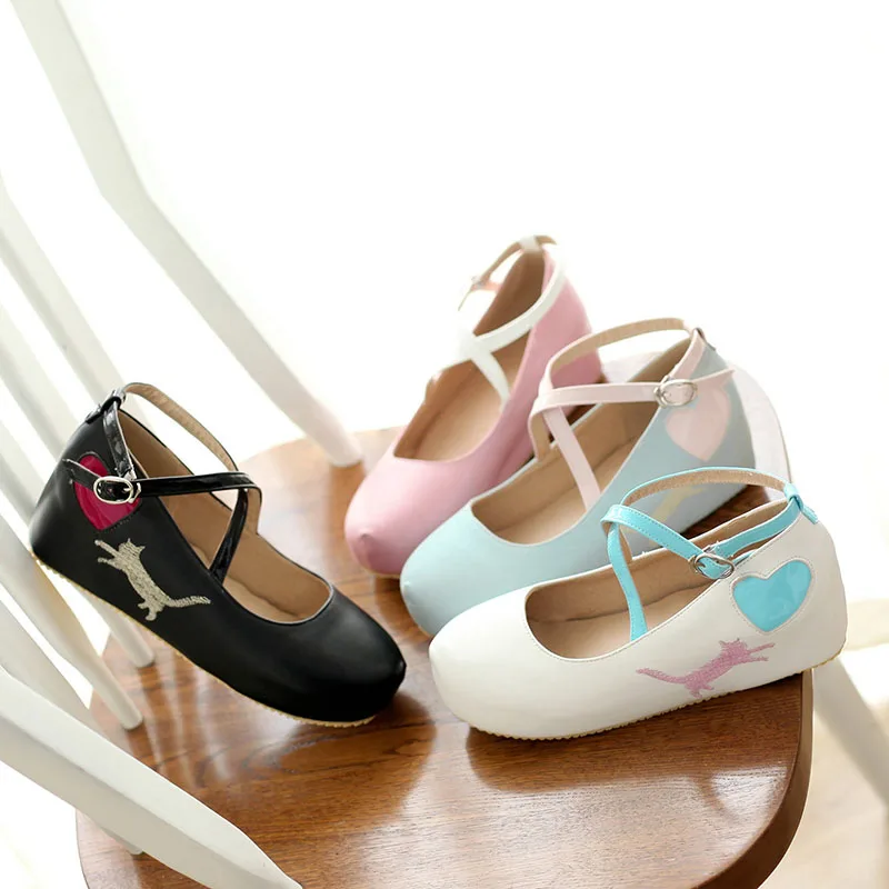 Японская Милая повседневная обувь в стиле &quotЛолита&quot женские туфли с круглым