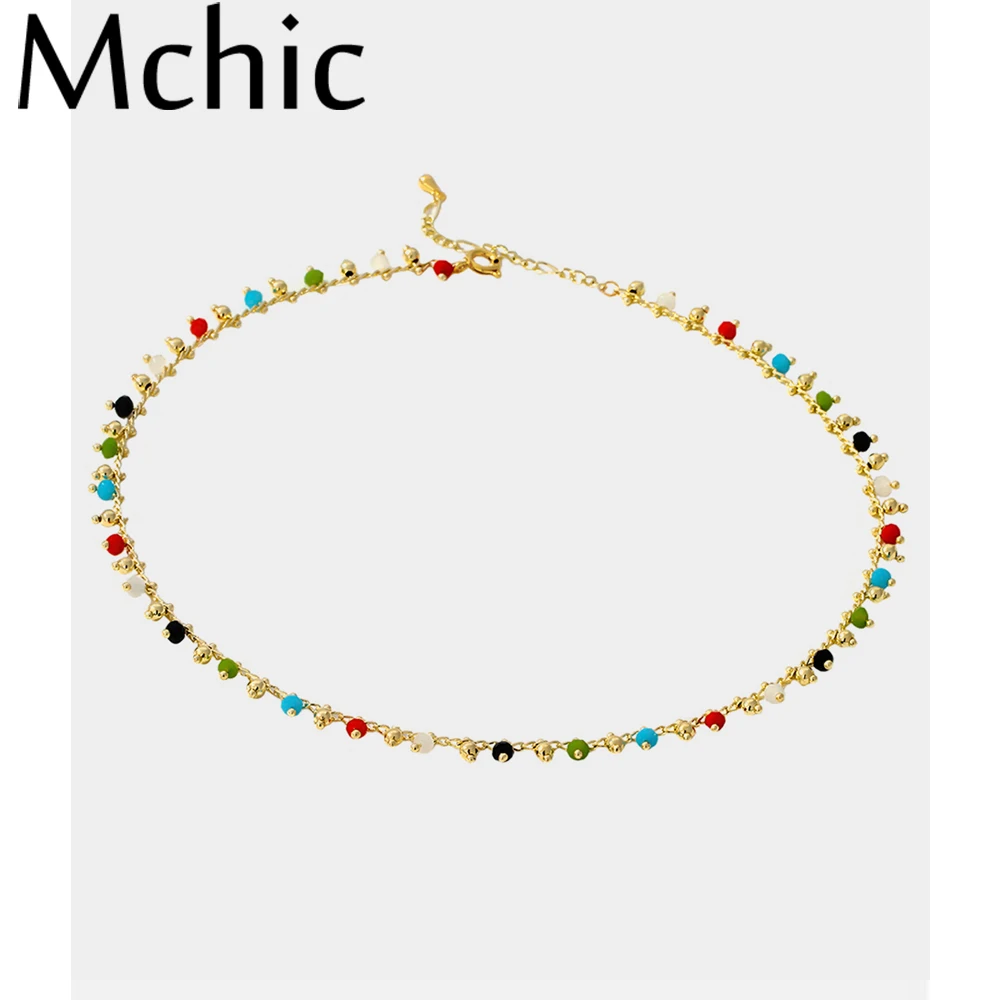 Mchic красочные милые бусы колье воротник ожерелье Медь Высокое качество ювелирные