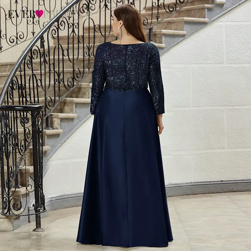 Длинное вечернее атласное платье с блестками размера плюс а-силуэта глубоким