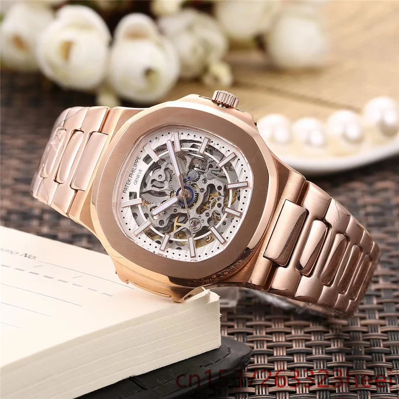 

watch men's skeleton automatic mechanical AAA watch gold skeleton retro men's women watch quartz watch