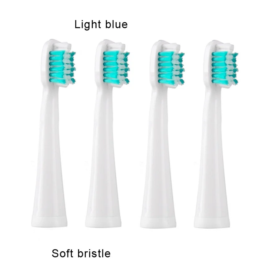 Light blue soft one LANSUNG 4 шт./компл. Зубная щётка головка для A39 A39Plus A1 SN901 SN902 U1 Зубная щётка электрические зубные щётки Замена насадка для зубной щетки - Цвет: Light blue soft one