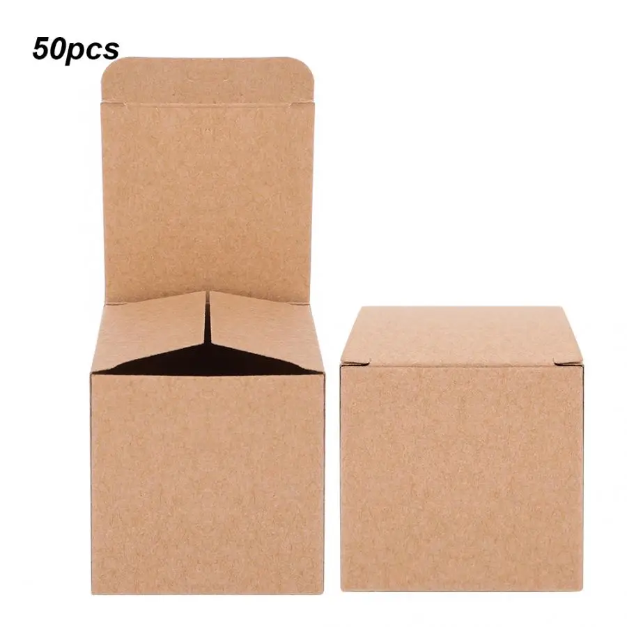 50PCS Kraft Paper Box Folding Retro Gift Boxes Craft Carton Set for Christmas / Wedding Party | Дом и сад