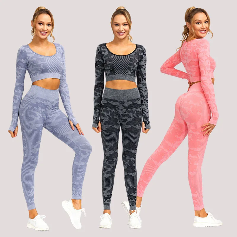 

Seamless Gym Clothing Yoga Set Fitness Workout Sets Yoga Outfits 2PCS Women Athletic Legging Sports Sportswear Suit